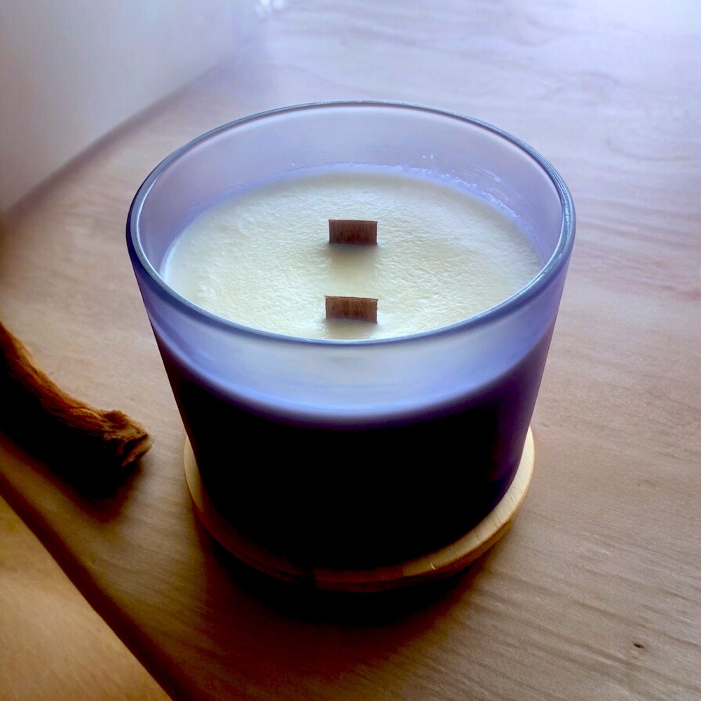 Handmade & Hand-poured  Soy wax candle in a 16 Oz purple jar Summer Sorbet